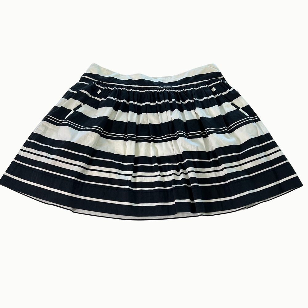 Banana Republic Black & White Striped Lined Mini Skirt Womens Size 12P